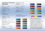 English Worksheet: SONG: JOHN LENNON - Beautiful Boy