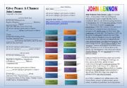 English Worksheet: SONG: JOHN LENNON - Give Peace A Chance
