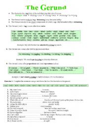 English Worksheet: The Gerund