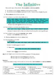 English Worksheet: The Infinitive