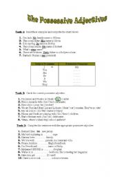 English Worksheet: Possessive Adjectives