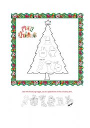 English Worksheet: Christmas tree