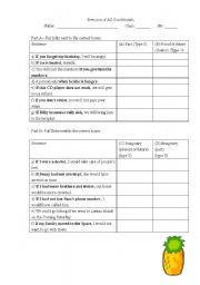 English Worksheet: Quick revision quiz of all conditionals (Type 0 to type 3)