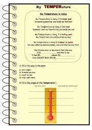 English worksheet: my TEMPERature