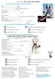 English Worksheet: Sk8er Boi by Avril Lavigne