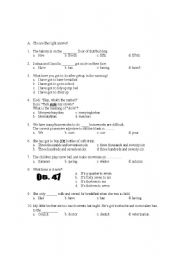 English worksheet: achivement test for basic