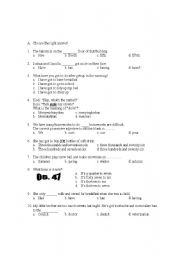 English Worksheet: achivement test for basic
