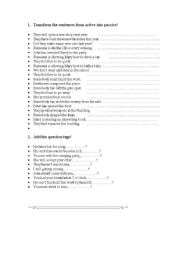 English worksheet: Passive voice