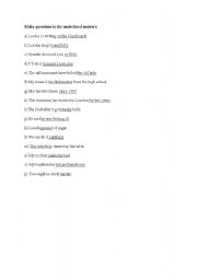 English worksheet: Make questions to the underlined answers