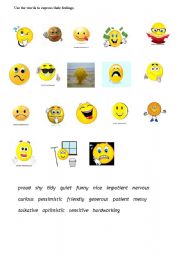 English Worksheet: Talking about feelings