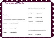 English Worksheet: Compound Words