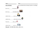 English worksheet: Here is the family