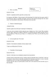English Worksheet: christmas lesson plan