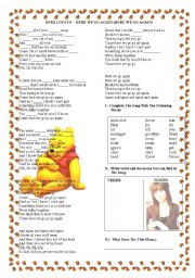 English Worksheet: song here we go again