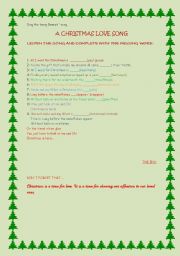English worksheet: a christmas song