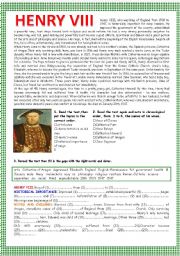 English Worksheet: HENRY VIII