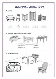 English Worksheet: furniture and prepositions (TEST 3)