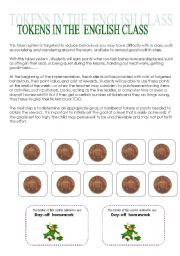 English Worksheet: Tokens - Reward System