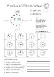 English Worksheet: what time is it