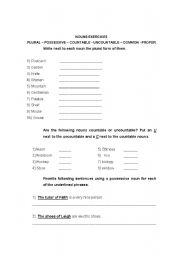 English worksheet: Nouns Exercises