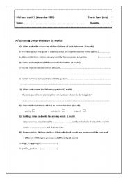English Worksheet: mid- term test