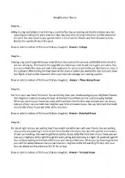 English worksheet: Imagaine your house...