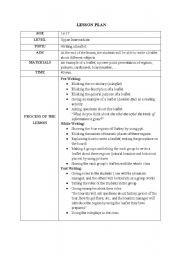 esl writing lesson plans