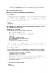 English Worksheet: Requesting information, Suggestions, Offers 