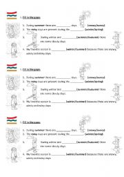 English Worksheet: Fill in the gaps and alphabet soup ( weather)