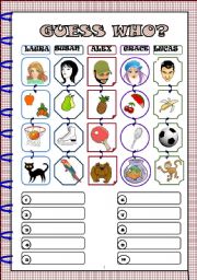 English Worksheet: Guess who?
