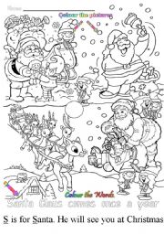 English Worksheet: S is for Santa