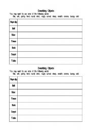 English Worksheet: Describing Objects
