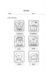 English Worksheet: My Family