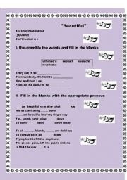 English Worksheet: Beautiful 