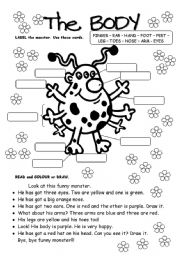 English Worksheet: THE BODY