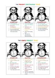 English Worksheet: present simple and present continuous tense