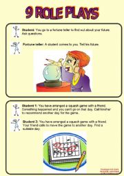 English Worksheet: 9 Role Plays