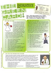 English Worksheet: The Green Card Alibi Game