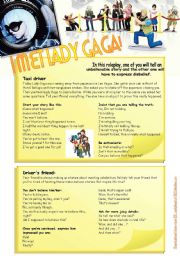 English Worksheet: I Met Lady Gaga (Telling an incredible celebrity story)