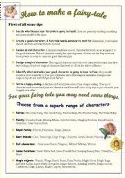 English Worksheet: How to make a fairy-tale