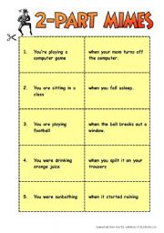 English Worksheet: 2-Part Mimes