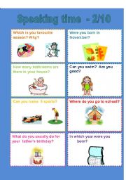 English Worksheet: Speaking time