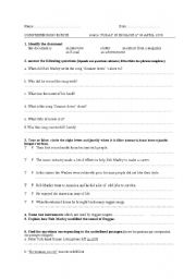 English worksheet: Bob Marley comprhension crite