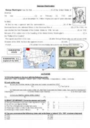 English Worksheet: George Washington and the United States