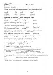 English worksheet: test