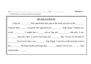 English worksheet: Life cycle of a frog