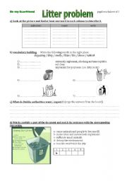 The third step of a lesson plan on recycling (worksheet)