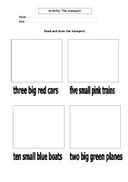 English worksheet: TRANSPORT