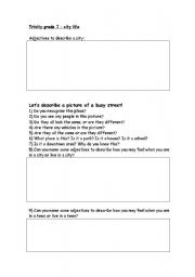 English worksheet: City Life