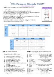 English Worksheet: The Present Simple Tense